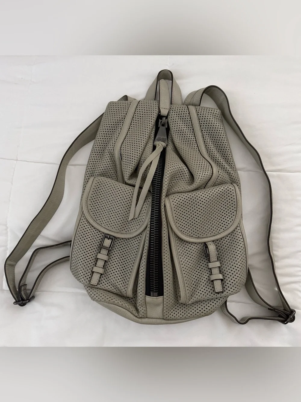Aimee Kestenberg Leather Cargo Gray Backpack